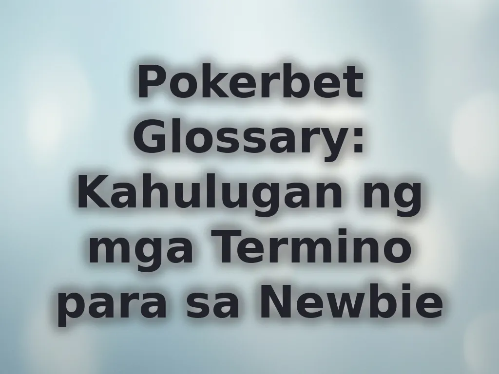 Casino terminology glossary